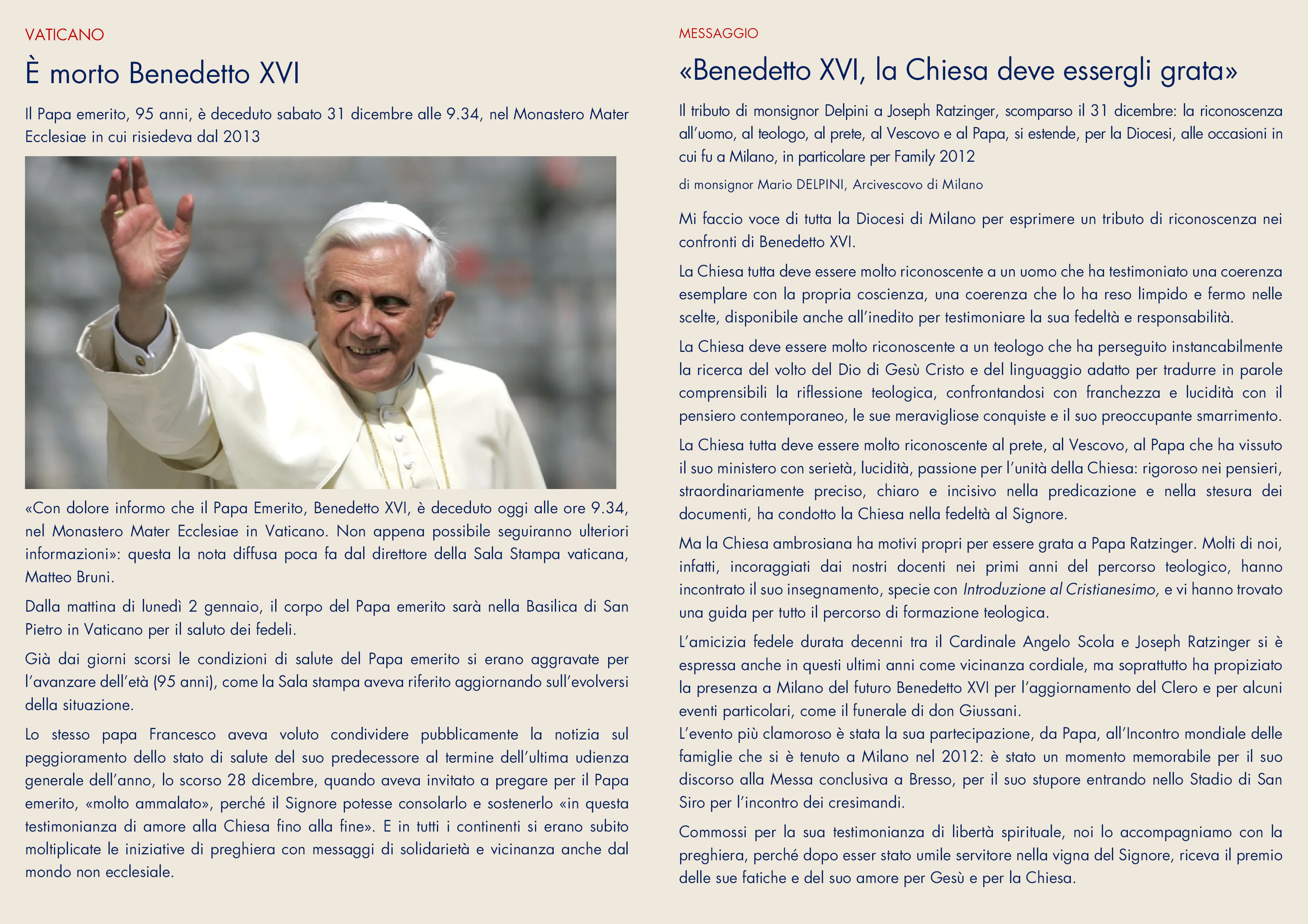 20221231 lutto Benedetto XVI