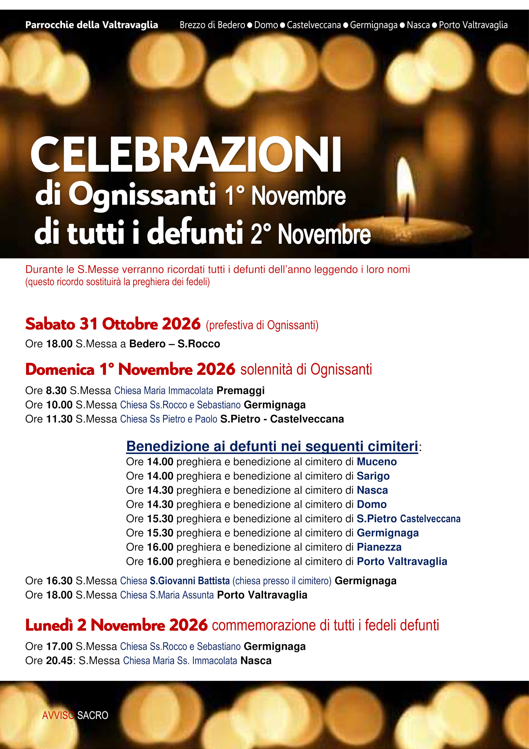 01.11.2026 Celebrazioni